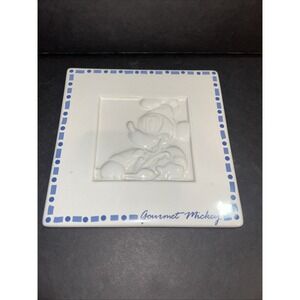 1990s Disney Mickey Mouse "Gourmet Mickey" Hot Plate Tile Tea Trivet Decor 6x6"